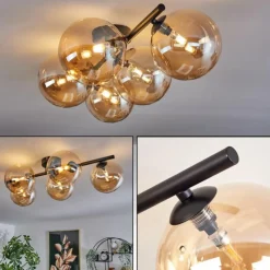 hofstein Plafonnier Chehalis Ambre, 5 lumières