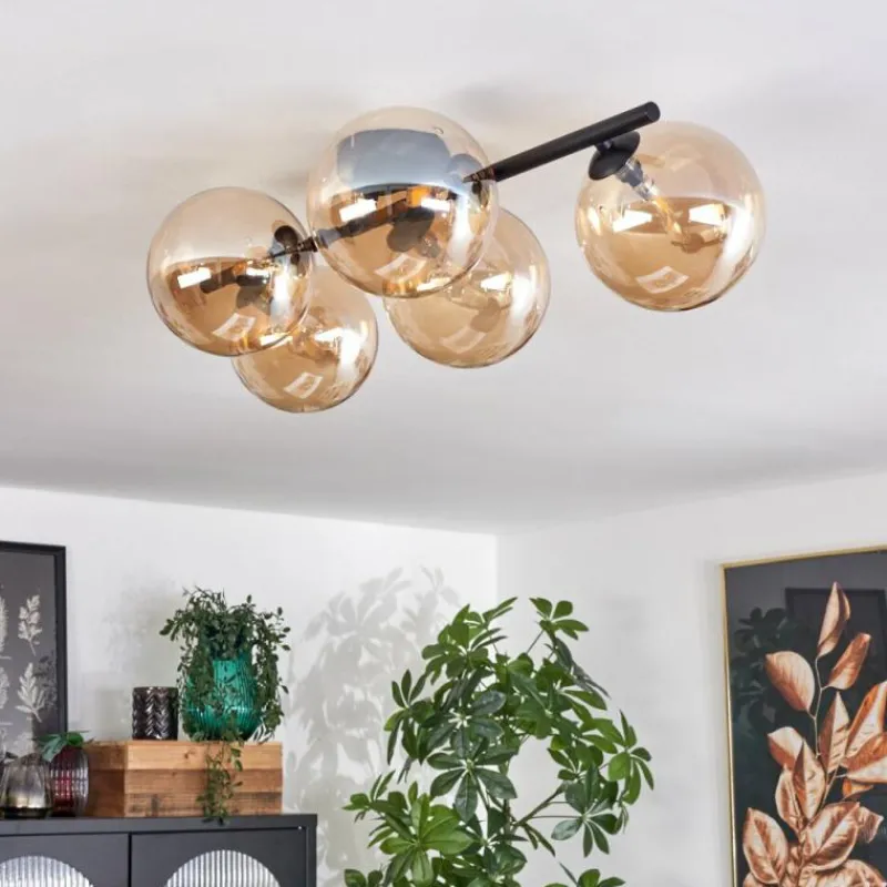 hofstein Plafonnier Chehalis Ambre, 5 lumières