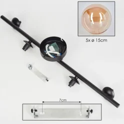 hofstein Plafonnier Chehalis Ambre, 5 lumières