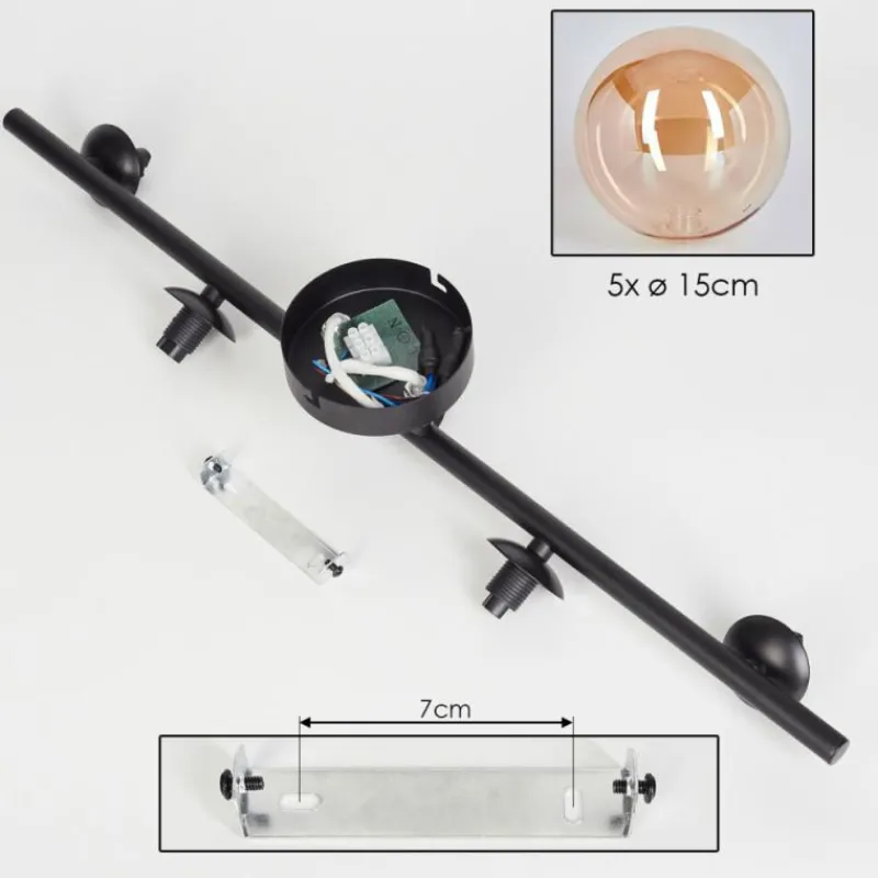 hofstein Plafonnier Chehalis Ambre, 5 lumières