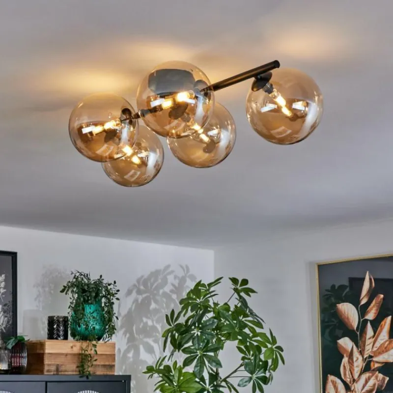 hofstein Plafonnier Chehalis Ambre, 5 lumières