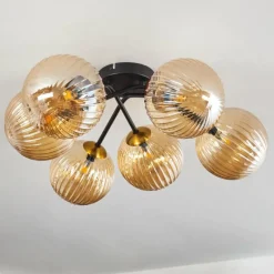 hofstein Plafonnier Chehalis Ambre, 6 lumières