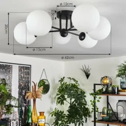 hofstein Plafonnier Chehalis Blanc, 6 lumières