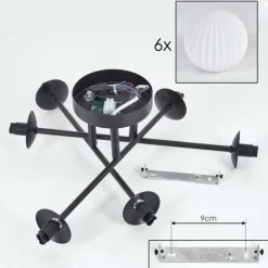 hofstein Plafonnier Chehalis Blanc, 6 lumières