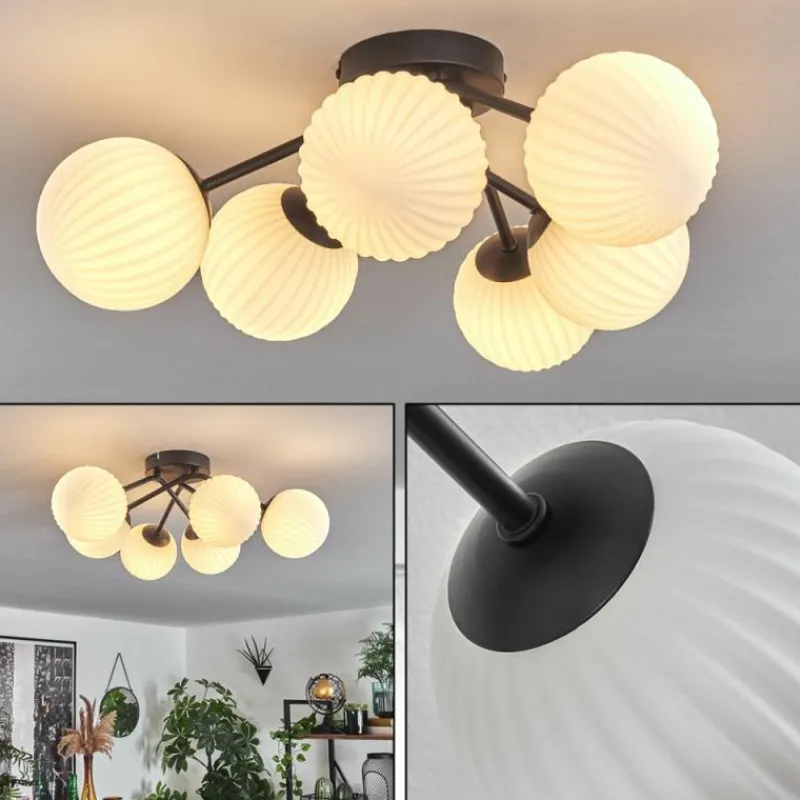 hofstein Plafonnier Chehalis Blanc, 6 lumières