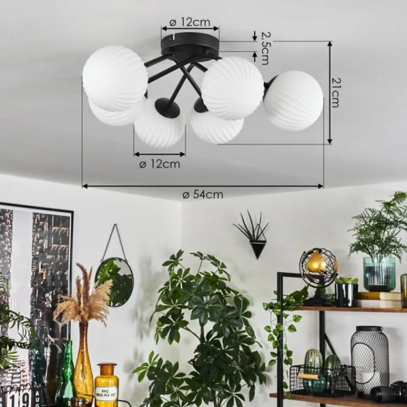 hofstein Plafonnier Chehalis Blanc, 6 lumières