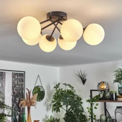 hofstein Plafonnier Chehalis Blanc, 6 lumières