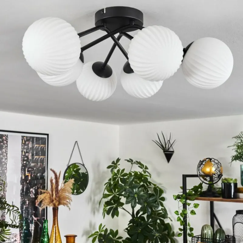 hofstein Plafonnier Chehalis Blanc, 6 lumières