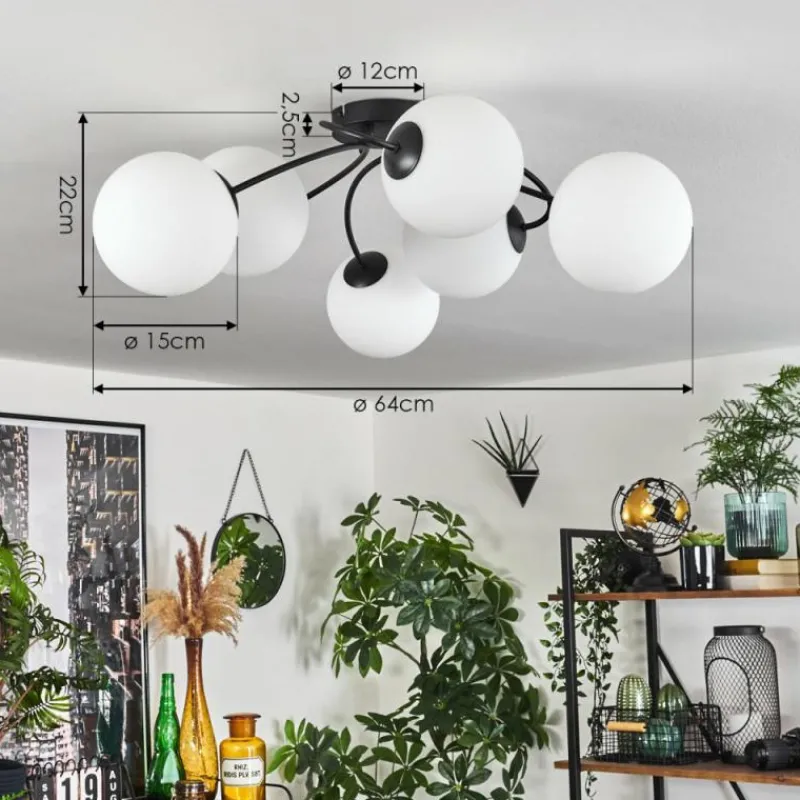 hofstein Plafonnier Chehalis Blanc, 6 lumières