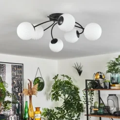 hofstein Plafonnier Chehalis Blanc, 6 lumières