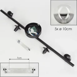 hofstein Plafonnier Chehalis Clair, Fumé, 5 lumières