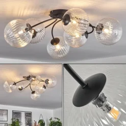 hofstein Plafonnier Chehalis Clair, 6 lumières