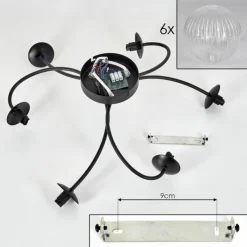 hofstein Plafonnier Chehalis Clair, 6 lumières