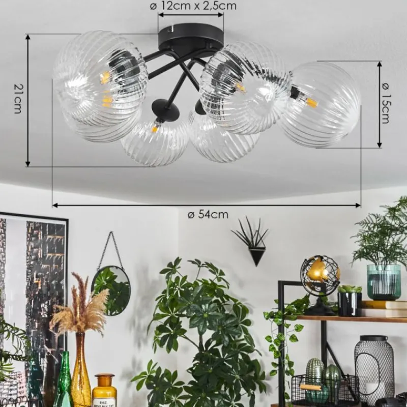 hofstein Plafonnier Chehalis Clair, 6 lumières