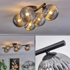 hofstein Plafonnier Chehalis Fumé, 5 lumières