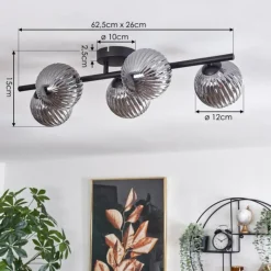 hofstein Plafonnier Chehalis Fumé, 5 lumières