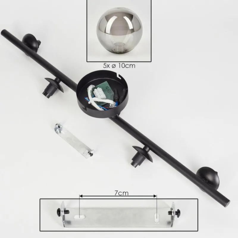 hofstein Plafonnier Chehalis Fumé, 5 lumières