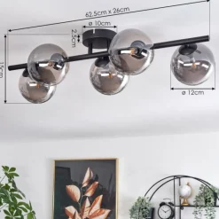 hofstein Plafonnier Chehalis Fumé, 5 lumières