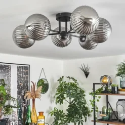 hofstein Plafonnier Chehalis Fumé, 6 lumières