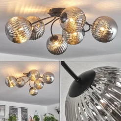 hofstein Plafonnier Chehalis Fumé, 6 lumières