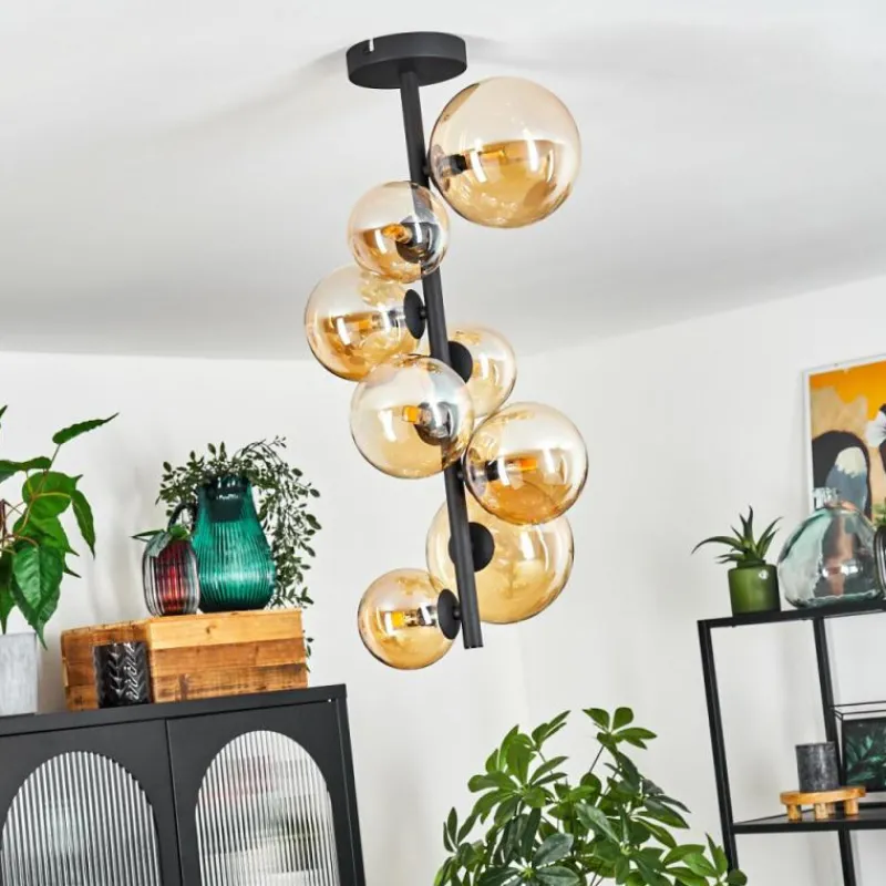 hofstein Plafonnier Chehalis Noir, 8 lumières