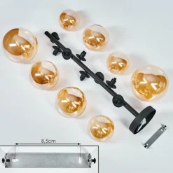 hofstein Plafonnier Chehalis Noir, 8 lumières