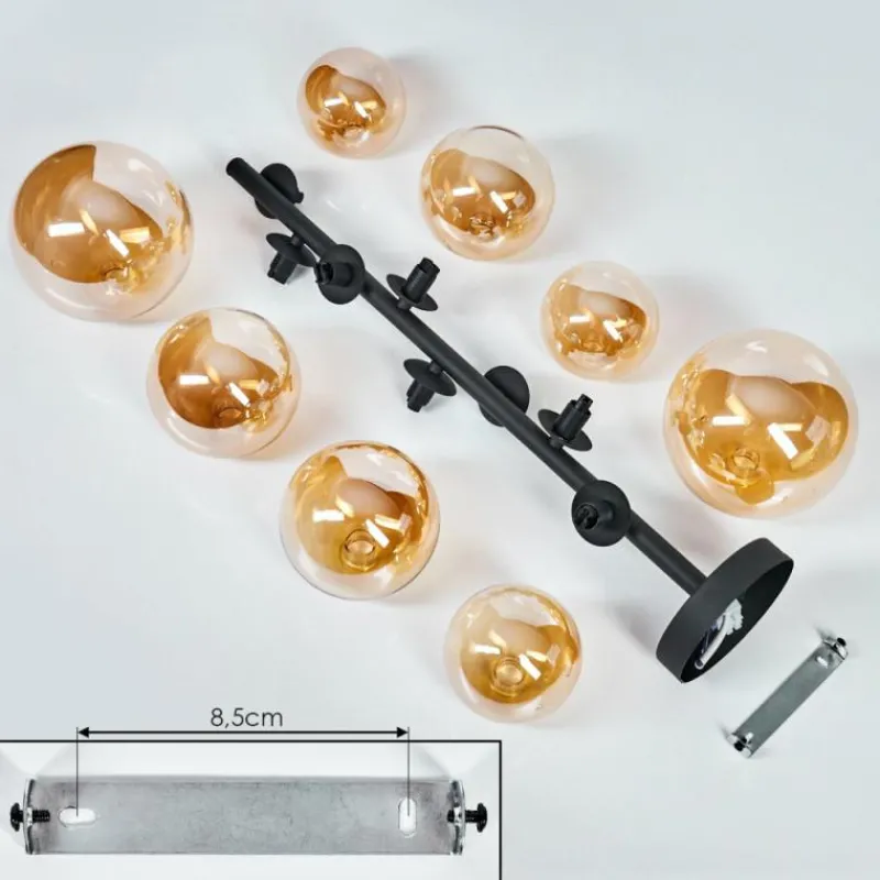 hofstein Plafonnier Chehalis Noir, 8 lumières