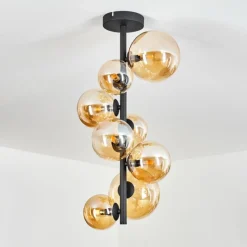 hofstein Plafonnier Chehalis Noir, 8 lumières