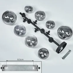 hofstein Plafonnier Chehalis Noir, 8 lumières