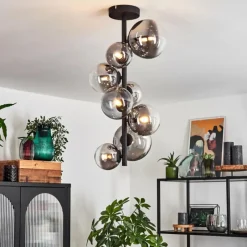 hofstein Plafonnier Chehalis Noir, 8 lumières