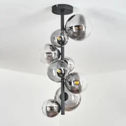 hofstein Plafonnier Chehalis Noir, 8 lumières