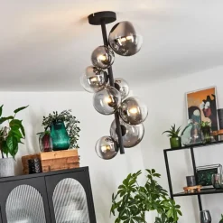 hofstein Plafonnier Chehalis Noir, 8 lumières