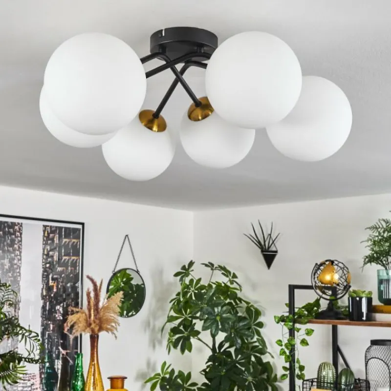 hofstein Plafonnier Chehalis Or, Noir, 6 lumières