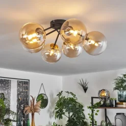 hofstein Plafonnier Chehalis Or, Noir, 6 lumières