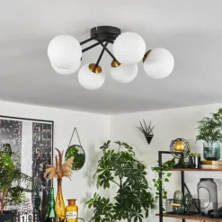 hofstein Plafonnier Chehalis Or, Noir, 6 lumières