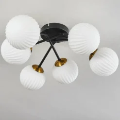 hofstein Plafonnier Chehalis Or, Noir, 6 lumières