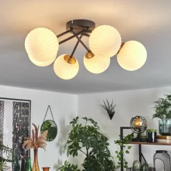 hofstein Plafonnier Chehalis Or, Noir, 6 lumières