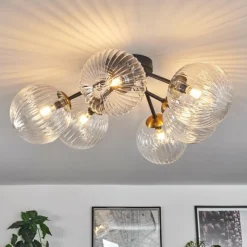 hofstein Plafonnier Chehalis Or, Noir, 6 lumières