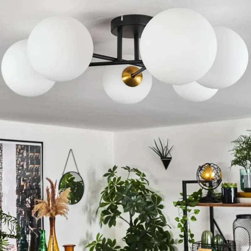 hofstein Plafonnier Chehalis Or, Noir, 6 lumières