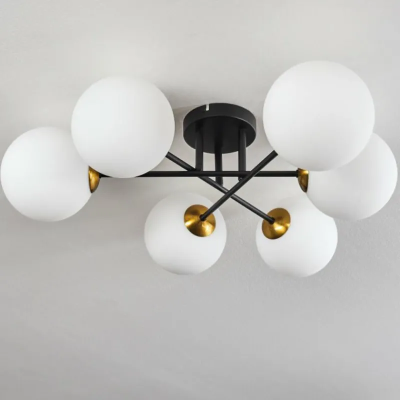 hofstein Plafonnier Chehalis Or, Noir, 6 lumières