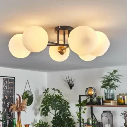 hofstein Plafonnier Chehalis Or, Noir, 6 lumières