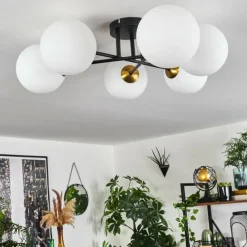 hofstein Plafonnier Chehalis Or, Noir, 6 lumières