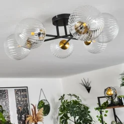 hofstein Plafonnier Chehalis Or, Noir, 6 lumières