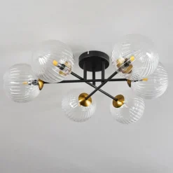 hofstein Plafonnier Chehalis Or, Noir, 6 lumières