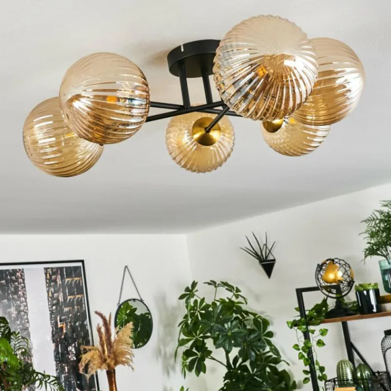 hofstein Plafonnier Chehalis Or, Noir, 6 lumières