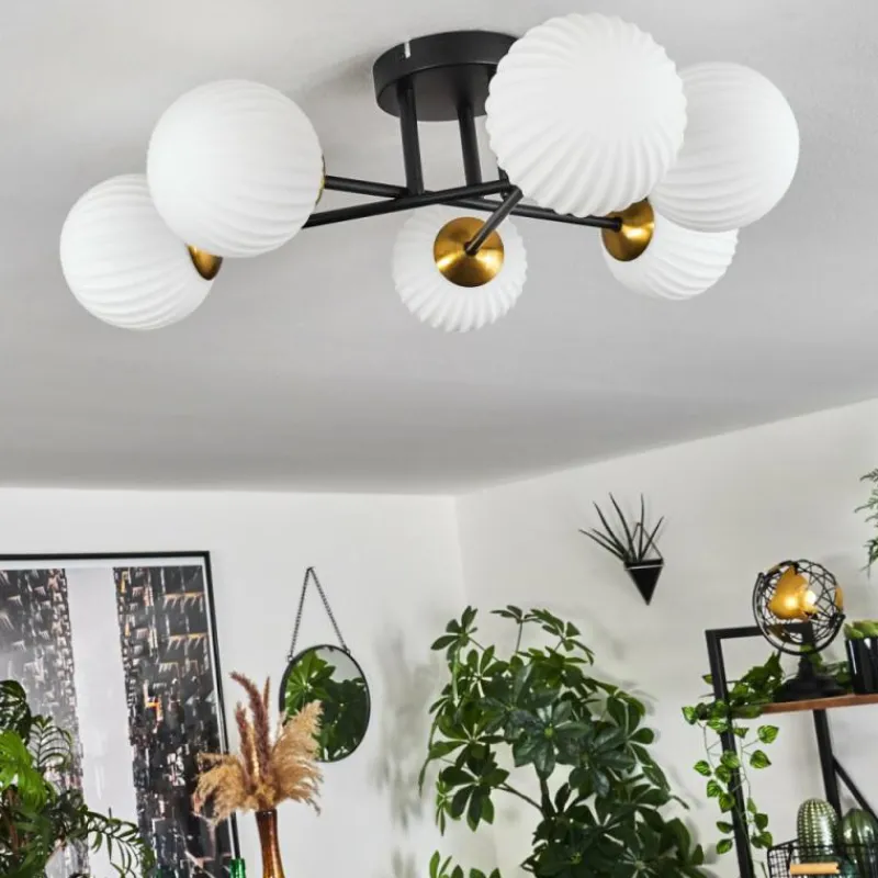 hofstein Plafonnier Chehalis Or, Noir, 6 lumières