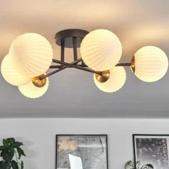 hofstein Plafonnier Chehalis Or, Noir, 6 lumières