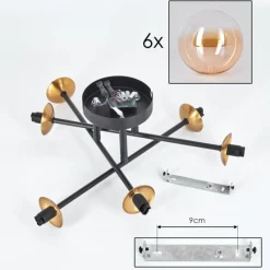 hofstein Plafonnier Chehalis Or, Noir, 6 lumières