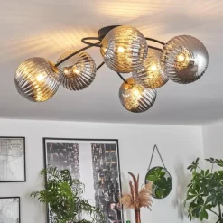 Lampes Dorées-hofstein Plafonnier Chehalis Or, Noir, 6 lumières