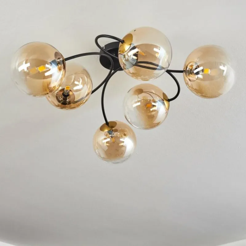 hofstein Plafonnier Chehalis Or, Noir, 6 lumières